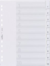  Durable PRZEKŁADKI A4 PP 1-10 BEZ NADRUKU BIAŁE Z BIAŁYMI INDEKSAMI WYMIENNYMI DO NADRUKU DURABLE