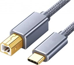 Kabel USB QGeeM USB-B - USB-C 1 m Szary (QG-CC0035)