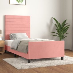  vidaXL vidaXL Rama łóżka z zagłówkiem, różowa, 80x200 cm, aksamitna