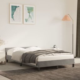  vidaXL vidaXL Rama łóżka z zagłówkiem, jasnoszara, 120x200 cm, aksamitna