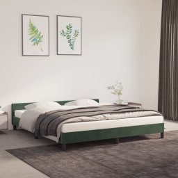  vidaXL vidaXL Rama łóżka z zagłówkiem, ciemnozielona, 160x200 cm, aksamitna