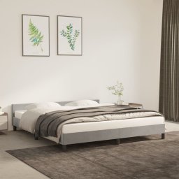  vidaXL vidaXL Rama łóżka z zagłówkiem, jasnoszara, 180x200 cm, aksamitna