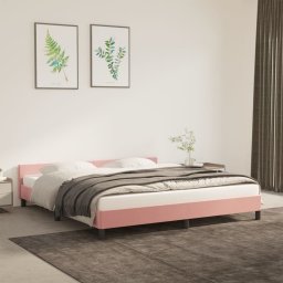 vidaXL vidaXL Rama łóżka z zagłówkiem, różowa, 180x200 cm, aksamitna