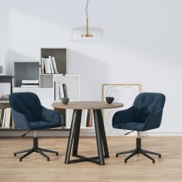  vidaXL vidaXL Obrotowe krzesła stołowe, 2 szt., niebieskie, aksamitne
