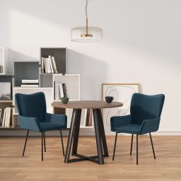  vidaXL vidaXL Krzesła stołowe, 2 szt., niebieskie, aksamitne