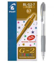  Pilot Długopis żelowy G2 Metallic, srebrny (PIBL-G2-7-MSI)