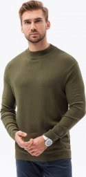  Ombre Sweter męski z półgolfem o gładkiej strukturze E178 - V4 oliwkowy XXL