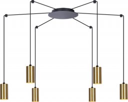 Lampa wisząca Kaja Nowoczesna lampa wisząca Vigo pająk czarny złoty do salonu
