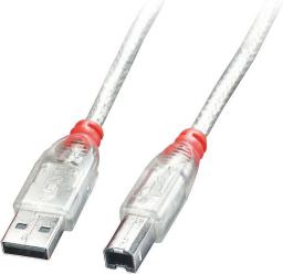 Kabel USB Lindy USB-A - USB-B 5 m Przezroczysty (41755)