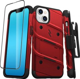  Zizo ZIZO BOLT Series - Pancerne etui iPhone 14 ze szkłem 9H na ekran + uchwyt z podstawką (czerwony)