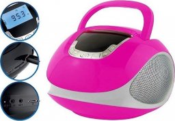 Radioodtwarzacz Ravo BOOMBOX BM110 Radio Przenośny Głośnik Bluetooth USB AUX różowy