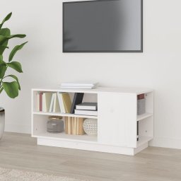  vidaXL vidaXL Szafka pod telewizor, biała, 80x35x40,5 cm, lite drewno sosnowe