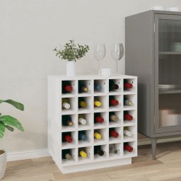 vidaXL vidaXL Szafka na wino, biały, 55,5x34x61 cm, lite drewno sosnowe