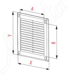 AWENTA Kratka wentylacyjna Awenta TRU2BR 150x150mm TUS. brązowa