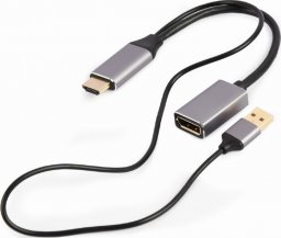 Adapter AV Gembird DisplayPort - HDMI srebrny (A-HDMIM-DPF-02)