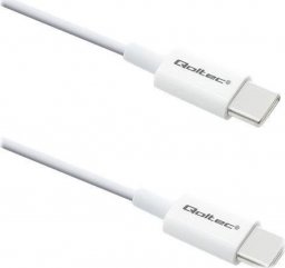Kabel USB Qoltec USB-C - USB-C 1 m Biały (52359)