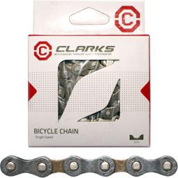  Clarks Łańcuch rowerowy YBN C410 SINGLE SPEED (Single Speed, 1/2"x1/8", 116 ogniw, spinka do łańcucha) Standard ciemny
