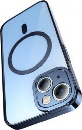  Baseus Zestaw ochronny Baseus Glitter przeźroczyste etui magnetyczne i szkło hartowane do iPhone 14 Plus (niebieski)