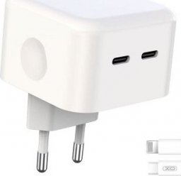 Ładowarka XO XO ładowarka sieciowa L102 PD 35W 2x USB-C biała + kabel USB-C - Lightning