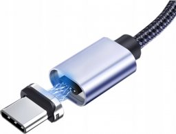 Kabel USB Topk USB-A - USB-C 1 m Czarno-srebrny (AM45)