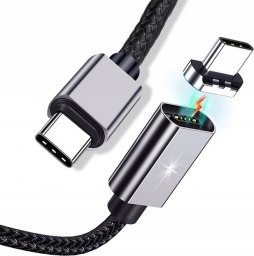 Kabel USB Topk USB-C - Magnetyczne 1.5 m Czarny (AN64)