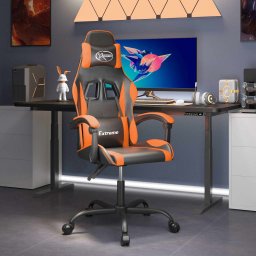 Fotel vidaXL vidaXL Obrotowy fotel gamingowy, czarno-pomarańczowy, sztuczna skóra