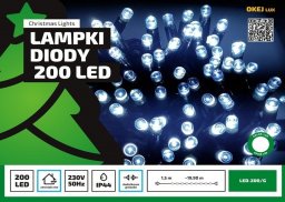 Lampki choinkowe Okej Lux SZNUR 200 LED 20M CIEPŁY BIAŁY