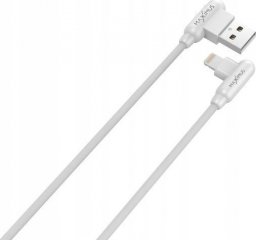 Kabel USB Maxximus KABEL MX CORNER FAST CHARGE LIGHTNING 2.4A / 1m, WHITE / BIAŁY, KĄTOWY