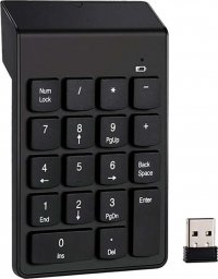  4kom.pl Klawiatura numeryczna Bezprzewodowa USB do laptopa tabletu PC Mini Wireless KeyPad czarna