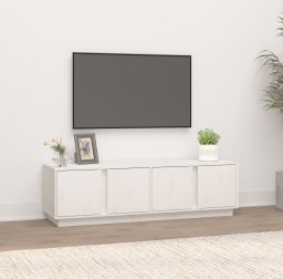 vidaXL vidaXL Szafka pod telewizor, biała, 140x40x40 cm, lite drewno sosnowe