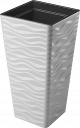 Form-Plastic Doniczka kwadratowa Sahara Dunes Slim 3950-055, Kolor Jasnoszary, Form-Plastik, Wymiary 29x29x56 cm
