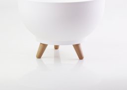  Form-Plastic Doniczka okrągła na nóżkach, misa Satina 4388-011, Kolor Biały, Form-Plastik, Wymiary 30x20.5 cm