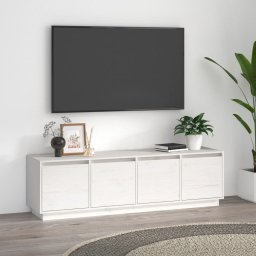  vidaXL vidaXL Szafka pod telewizor, biała, 156x37x45 cm, lite drewno sosnowe