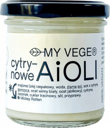  Nutrilla MY VEGE - SOS CYTRYNOWE AIOLI 150ml Cytrynowo-czosnkowy sos na bazie majonezu sojowego