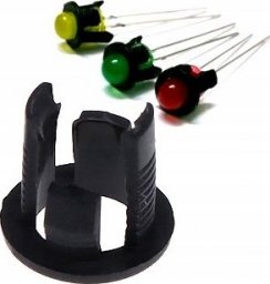 5x Oprawka diody LED 3mm krótka wciskana czarna