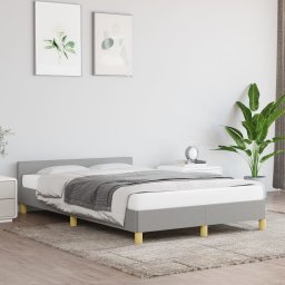  vidaXL vidaXL Rama łóżka z zagłówkiem, jasnoszara, 120x200 cm, tkanina