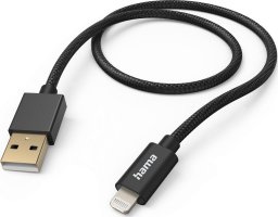 Kabel USB Hama Lightning - USB-A 1.5 m Czarno-biały (002015440000)