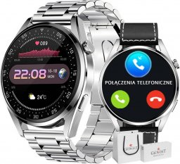 Smartwatch Giewont Smartwatch Giewont GW450-5 Srebrny + Pasek Czarny Skórzany