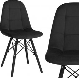  Krzesło skandynawskie pikowane czarne do salonu