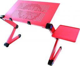 Podstawka chłodząca 4kom.pl Stolik regulowany pod laptopa z funkcją chłodzenia taca składany aluminiowy Pink