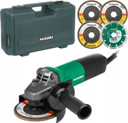 Szlifierka Hikoki szlifierka kątowa 125mm, 900w,3x t.listk,1x t.diament, kufer