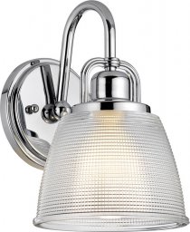 Kinkiet Quoizel Loftowa lampa ścienna QZ-DUBLIN1-PC szklana polerowany chrom