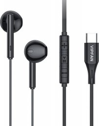 Słuchawki Vipfan Słuchawki douszne przewodowe Vipfan M18, USB-C (czarne)