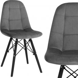  Krzesło skandynawskie welurowe tapicerowane do salonu jadalni