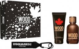  Dsquared2 Wood Pour Homme zestaw woda toaletowa spray 100ml + żel pod prysznic 100ml + breloczek