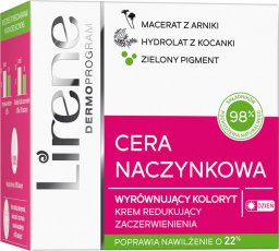  Lirene Lirene Cera Naczynkowa, Krem wyrównujący koloryt redukujący zaczerwienienia na dzień, 50 ml - Długi termin ważności!