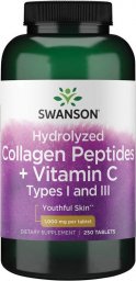 Swanson SWANSON Hydrolyzed Collagen Peptides+Vitamin C Types I And III 250tabs