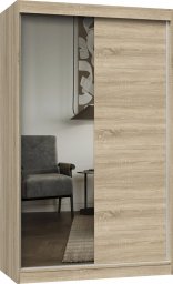 Topeshop Szafa przesuwna IGA 120cm, 1 lustro Dąb Sonoma