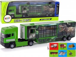 LeanToys Duża Ciężarówka Transporter Do przewozu Dinozaurów Auto Metal
