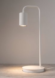 Lampa stołowa Sigma Nocna lampa stojąca Luis minimalistyczna do sypialni biała